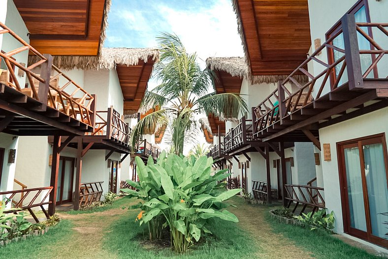 Ap. Vila Kite Pé na areia com vista para o mar e piscina