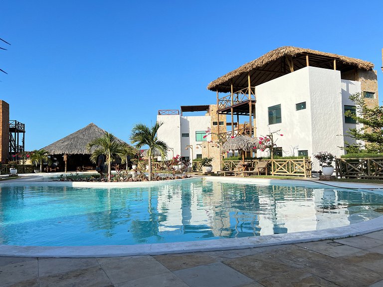 Bangalô de luxo beira mar com piscina privativa na desnubran